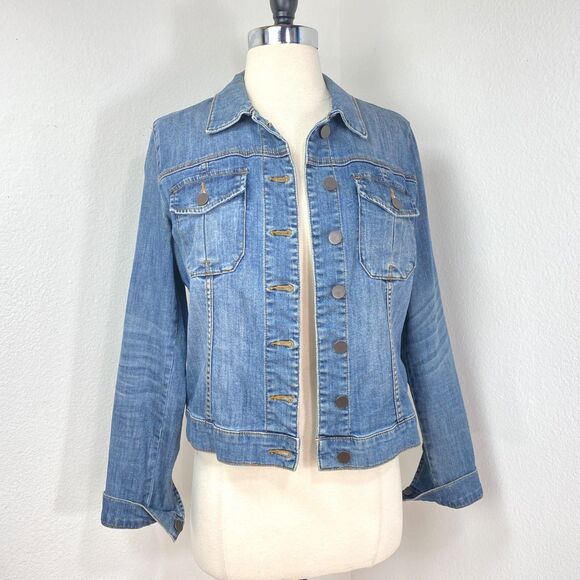 Kut From The Kloth Amelia Denim Crop Jacket Small Grunge Hip Hop Boho Street - Picture 1 of 16